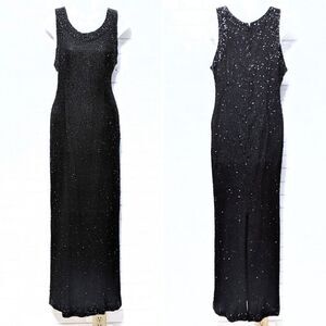 VINTAGE Laurence Kazar Beaded Formal Floor Gown L
